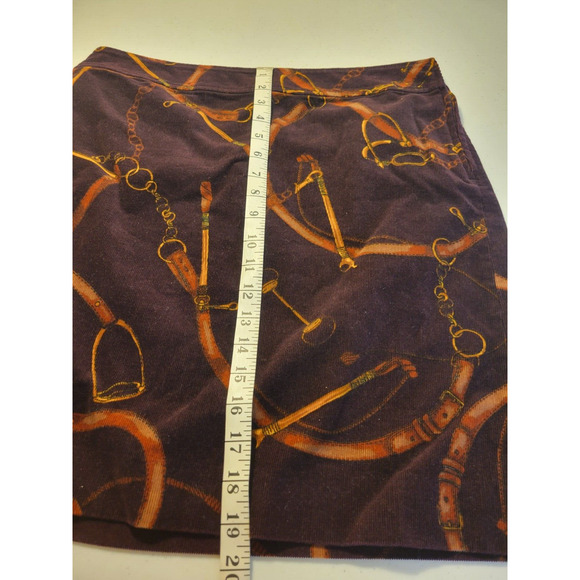 Talbots Bit & Bridle Burgundy Equestrian Corduroy Mini Skirt Women's Size 10p - Picture 6 of 9